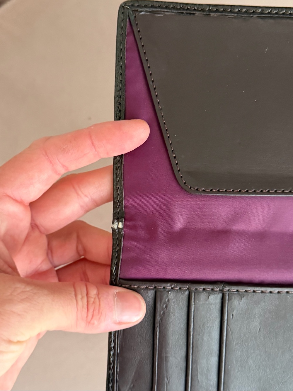 COACH Sateen Signature Purple & Orange Flap Wallet Organizer 💜🤎🧡 - Picture 8 of 16